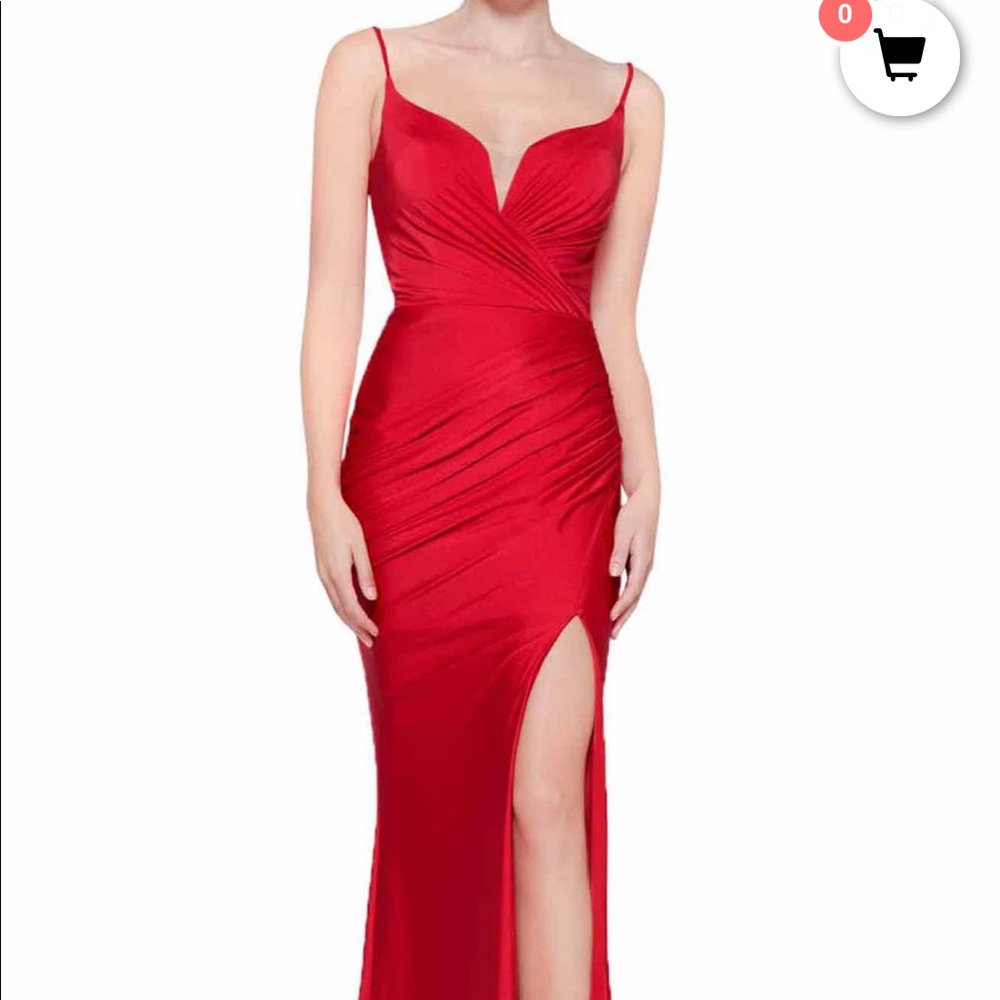 High Slit Red Gown